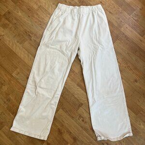 Cream Brandy Wide Leg Sweatpants